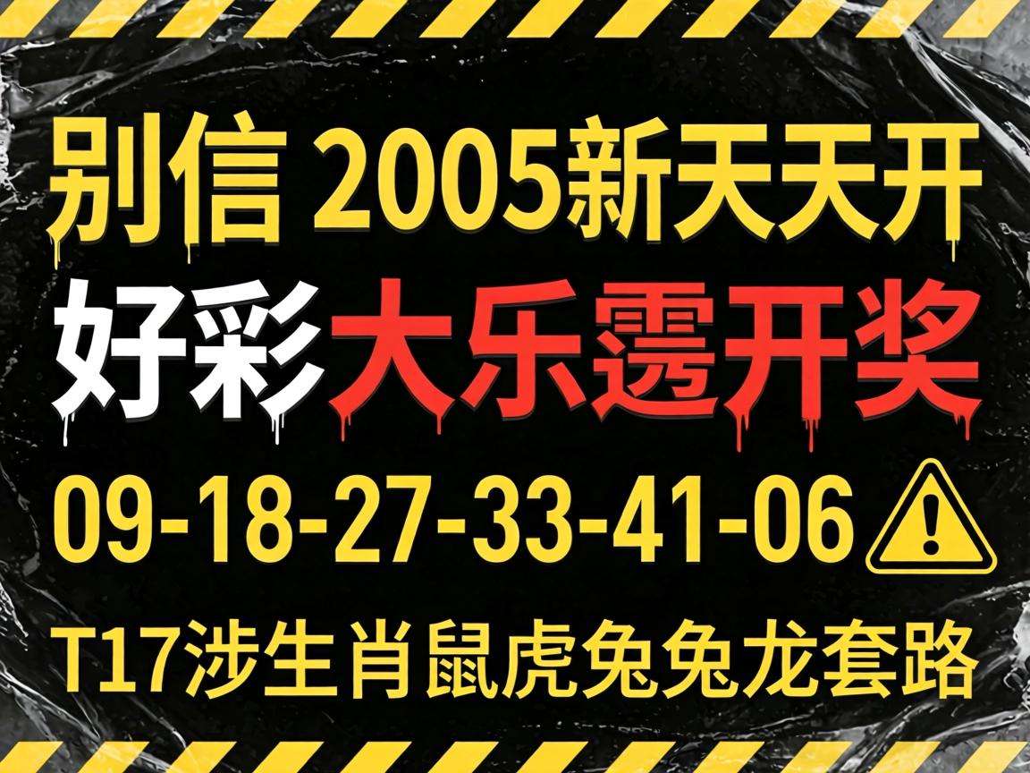 风险警示：别信“2005新澳门天天开好彩大乐透开奖”骗局，09-18-27-33-41-06:T17涉生肖鼠虎兔龙套路
