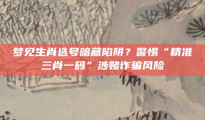 梦见生肖选号暗藏陷阱？警惕“精准三肖一码”涉赌诈骗风险