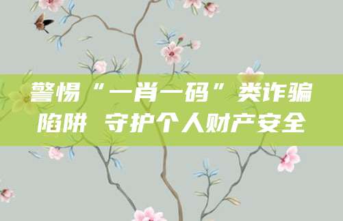 警惕“一肖一码”类诈骗陷阱 守护个人财产安全