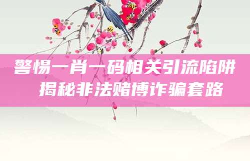 警惕一肖一码相关引流陷阱 揭秘非法赌博诈骗套路