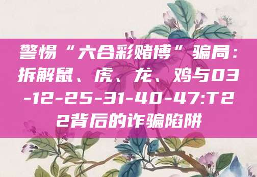 警惕“六合彩赌博”骗局：拆解鼠、虎、龙、鸡与03-12-25-31-40-47:T22背后的诈骗陷阱